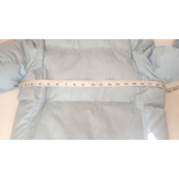 Gap Women's Size Small Puffer Down Jacket Baby Blue Button Zip Pockets- Quilted - Picture 8 of 12